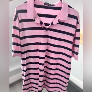 Polo by Ralph Lauren Pink with Navy Stripe Classic Polo